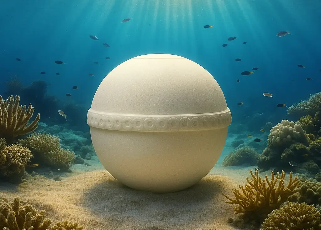 Urna biodegradable Bio Mar liberada en el océano, despedida sustentable y respetuosa con la naturaleza