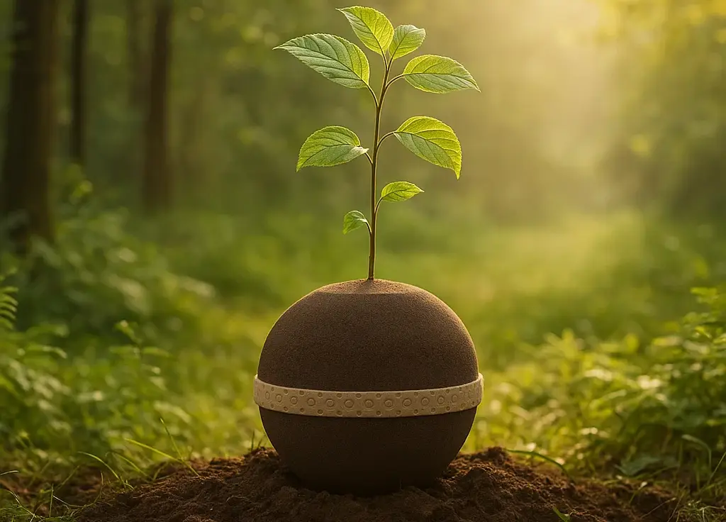 Urna ecológica Bio Vida que permite el crecimiento de un árbol, homenaje verde en funerales ecológicos en México